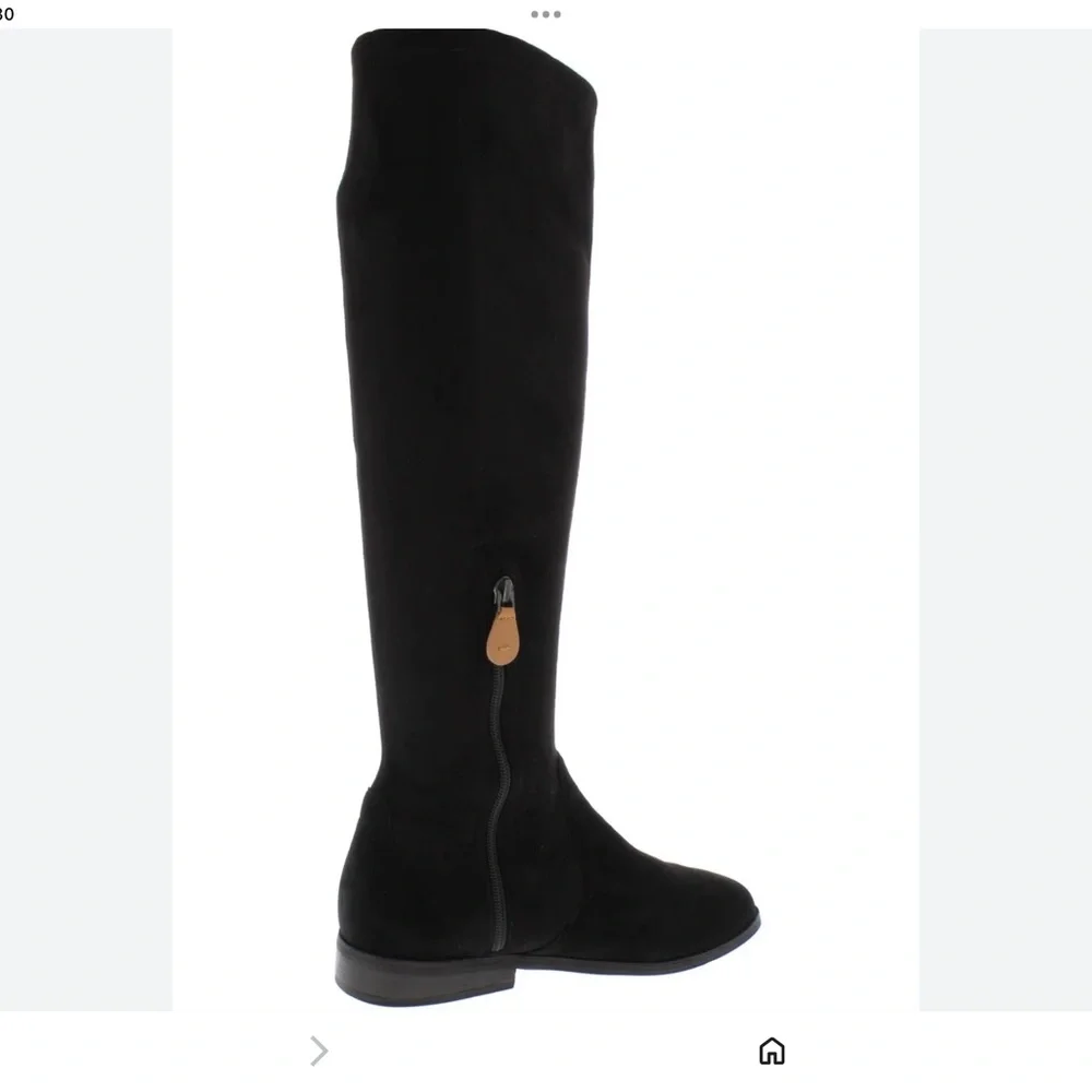 Gentle Souls Black Women's Knee-High Suede Boots with Side Zipper Size 11 - Picture 1 of 4